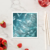 Serviette En Papier Rustique Turquoise motif floral Parties scintillan (En situation)