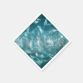 Serviette En Papier Rustique Turquoise motif floral Parties scintillan (Coin)