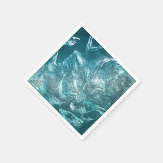 Serviette En Papier Rustique Turquoise motif floral Parties scintillan (Coin)