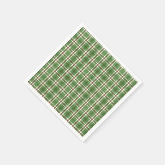 Serviette En Papier Rustique Vacances Vert Plaid Classy Pays Personnal (Coin)