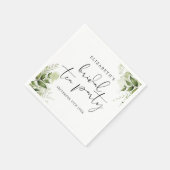 Serviette En Papier Rustique Verdure Élégant Script Bridal Tea Party (Coin)