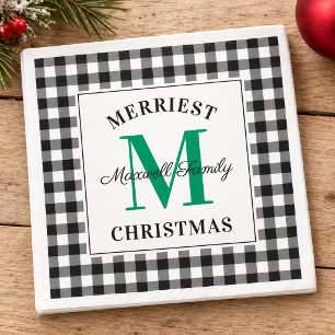 Serviette En Papier Rustique Vert Vérification de Buffalo Noir Noël le