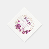 Serviette En Papier Rustique violet rose floral 100e anniversaire Merc (Coin)