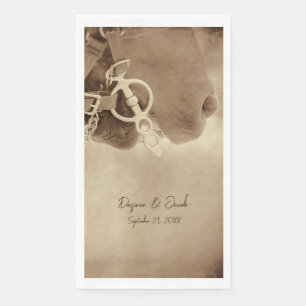 Serviette En Papier Rustique Western Brown Horse Mariage