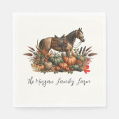 Serviette En Papier Rustique Western Pleasastique Horse Thanksgiving (Devant)