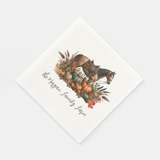 Serviette En Papier Rustique Western Pleasastique Horse Thanksgiving (Coin)