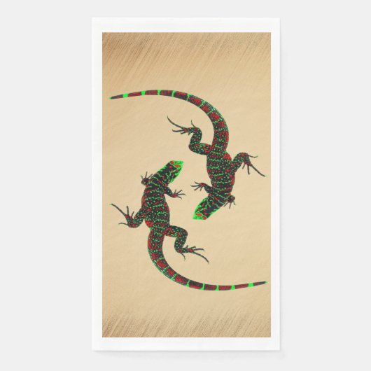 Serviette En Papier Rustique Yin Yang Lizards (Devant)