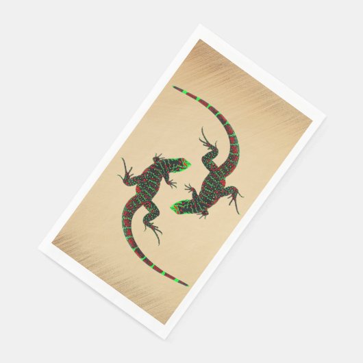 Serviette En Papier Rustique Yin Yang Lizards (Coin)