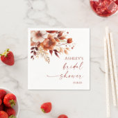 Serviette En Papier Rusty Bourgogne Brown Floral Fête des mariées (En situation)