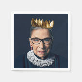 Serviette En Papier Ruth Bader Ginsburg avec couronne d'or (Devant)