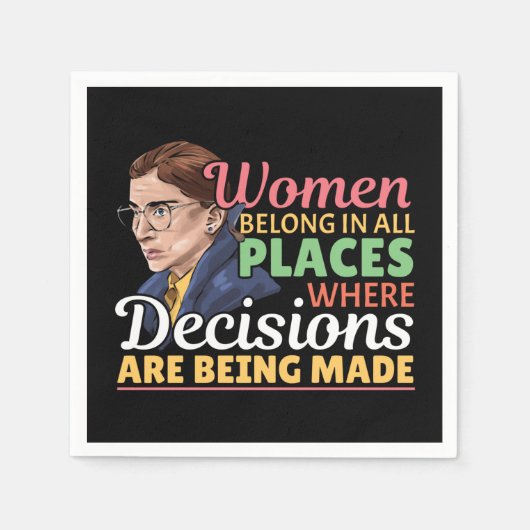 Serviette En Papier Ruth Bader Ginsburg avocate féministe Juge (Devant)
