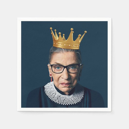 Serviette En Papier Ruth Bader Ginsburg Gold Crown (Devant)
