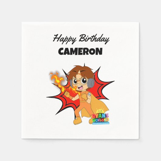 Serviette En Papier Ryan's World Birthday (Devant)