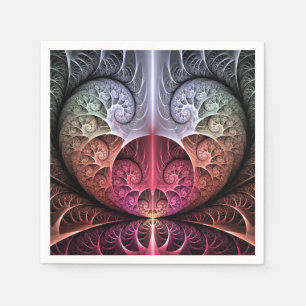 Serviette En Papier Rythme cardiaque, art fractal de fantaisie surréal