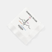 Serviette En Papier Rythme Cardiaque Normal à l'Électrocardiogramme (Coin)
