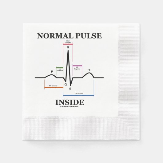 Serviette En Papier Rythme Cardiaque Normal à l'Électrocardiogramme (Devant)