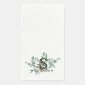 Serviette En Papier S Monogramme Botanique Floral Serviettes d'hôtes (Devant)