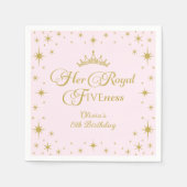 Serviette En Papier Sa Royal Fiveness Gold Princess 5e anniversaire (Devant)