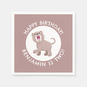 Serviette En Papier Saber Toothed Tiger Smilodon anniversaire personna
