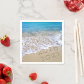Serviette En Papier Sable de plage Nouvel An 2027 (En situation)