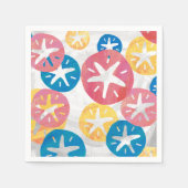 Serviette En Papier Sable Dollar Jaune Rouge Bleu Motif (Devant)