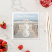 Serviette En Papier Sable Dollar Snowman Papier Napkins (En situation)