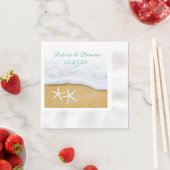 Serviette En Papier Sable en Surf Starfish Wedding shower Personnalisé (En situation)