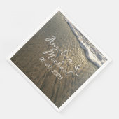 Serviette En Papier Sable et Surf Beach Destination Mariage (Coin)