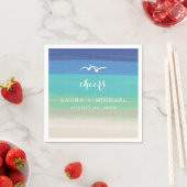 Serviette En Papier Sable, mer et mouettes | MARIAGE (En situation)