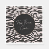 Serviette En Papier Sable noir et blanc Zebra Print (Devant)