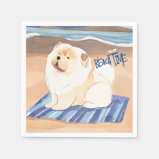Serviette En Papier SABLE N'SEA Crem Chow Chien Chow (Devant)