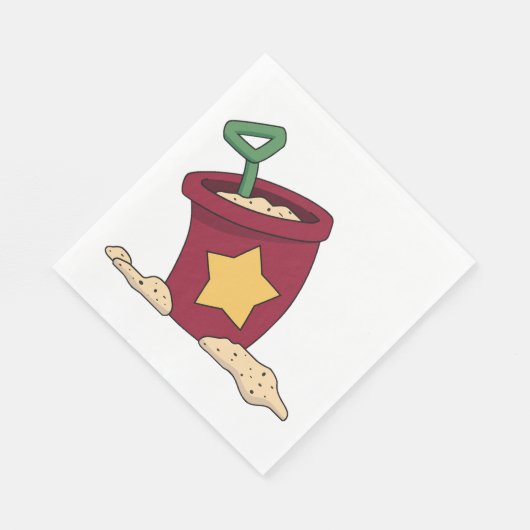 Serviette En Papier Sable rouge avec étoile et lunette (Coin)