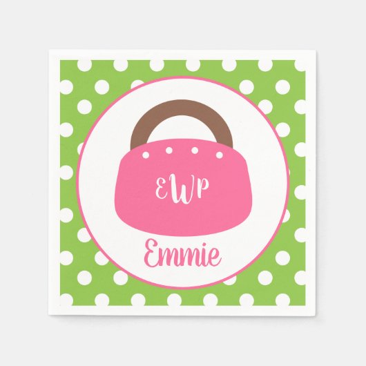 Serviette En Papier Sac Bermudes Monogramme Serviettes personnalisées (Devant)