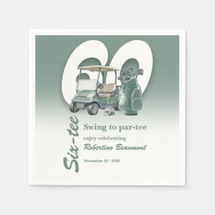 Serviette En Papier Sac Cadeaux de Golf Vert Classique 60e Anniversair