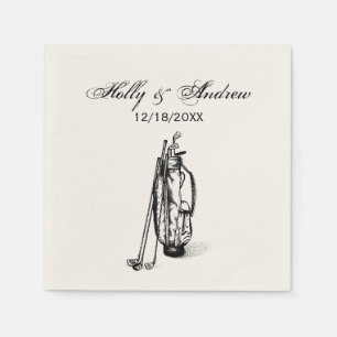 Serviette En Papier Sac de golf clubs noir