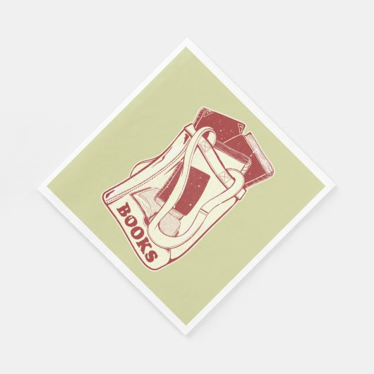 Serviette En Papier Sac de livres que j'aime lire (Coin)
