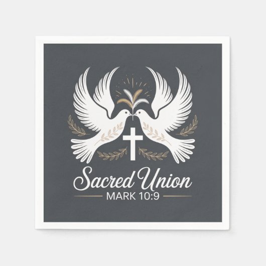 Serviette En Papier Sacred Union Christian Wedding (Devant)