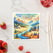 Serviette En Papier Sacred Valley Symbolic Gathering Design (En situation)