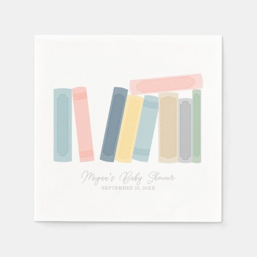 Serviette En Papier Sacs préférés du Baby shower de livre (Devant)