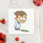 Serviette En Papier Sad Boy Scientist avec Broken Experiment (En situation)