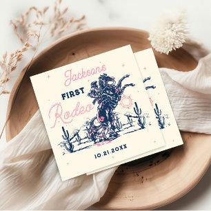 Serviette En Papier Saddup First Rodeo Cowboy fête d'anniversaire