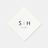 Serviette En Papier SADIE Monogram Party Napkins (Coin)
