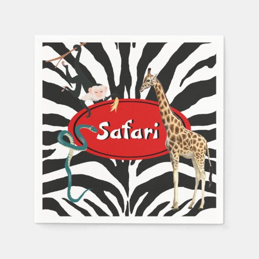 Serviette En Papier Safari (Devant)