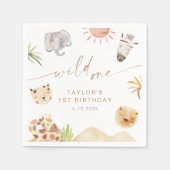 Serviette En Papier SAFARI 1er anniversaire Fête Favoriser (Devant)