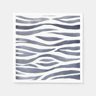 Serviette En Papier Safari africain   Motif de zèbre aquarelle