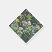 Serviette En Papier Safari Animal Jungle Vert Baby shower tropical (Coin)