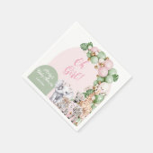 Serviette En Papier Safari animal Tropical vert rose bébé fille douche (Coin)