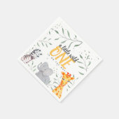 Serviette En Papier Safari Animaux Aquarelle Baby shower Papier Napkin (Coin)
