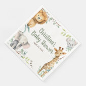 Serviette En Papier Safari Animaux Baby shower serviettes (Coin)