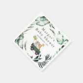 Serviette En Papier Safari Animaux Conduite Par Baby shower Verdure Or (Coin)